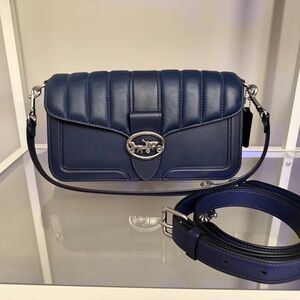 Coach Navy Quilted Georgie Crossbody Bag